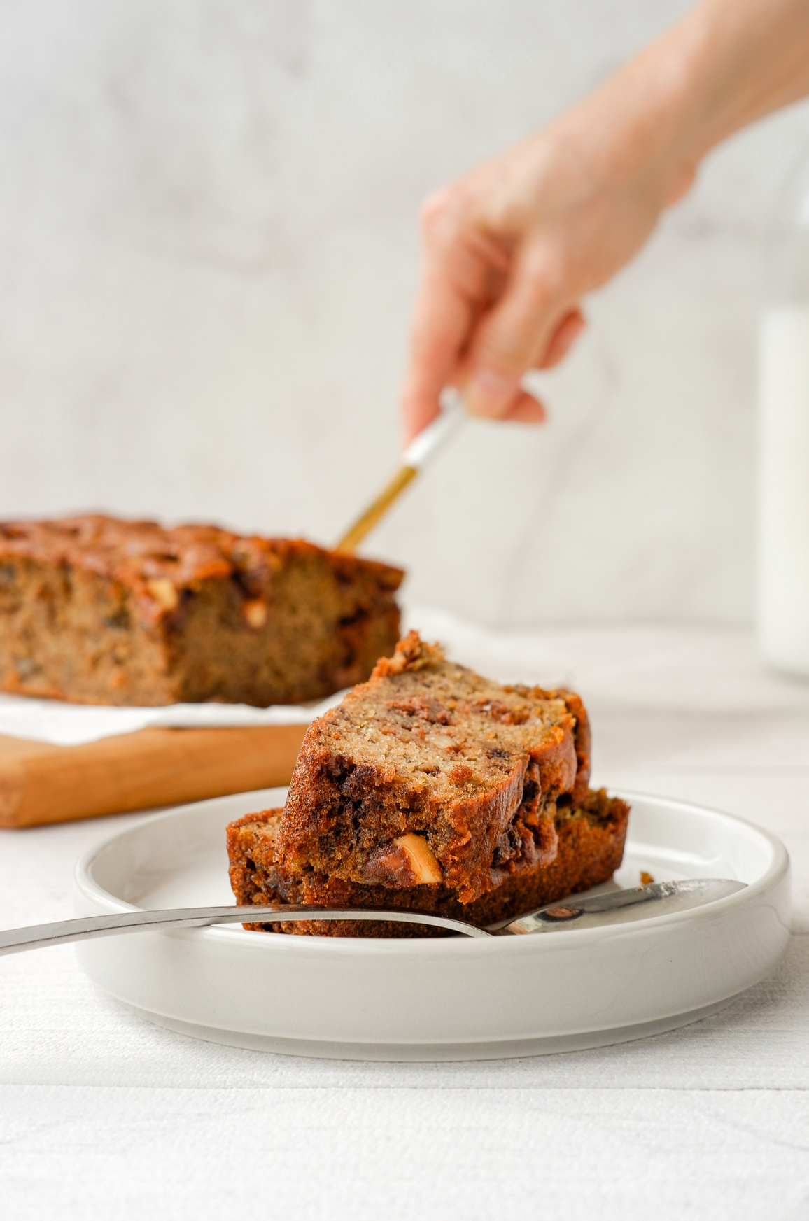 Slices of Banana Bread on a Plate 