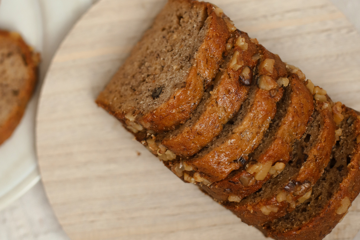 Sliced Banana Bread Loaf
